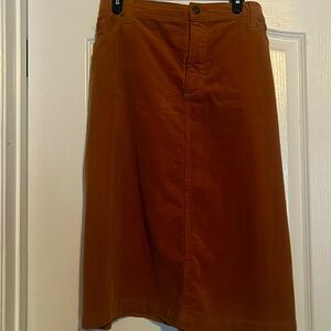 Cozy corduroy golden brown skirt.
